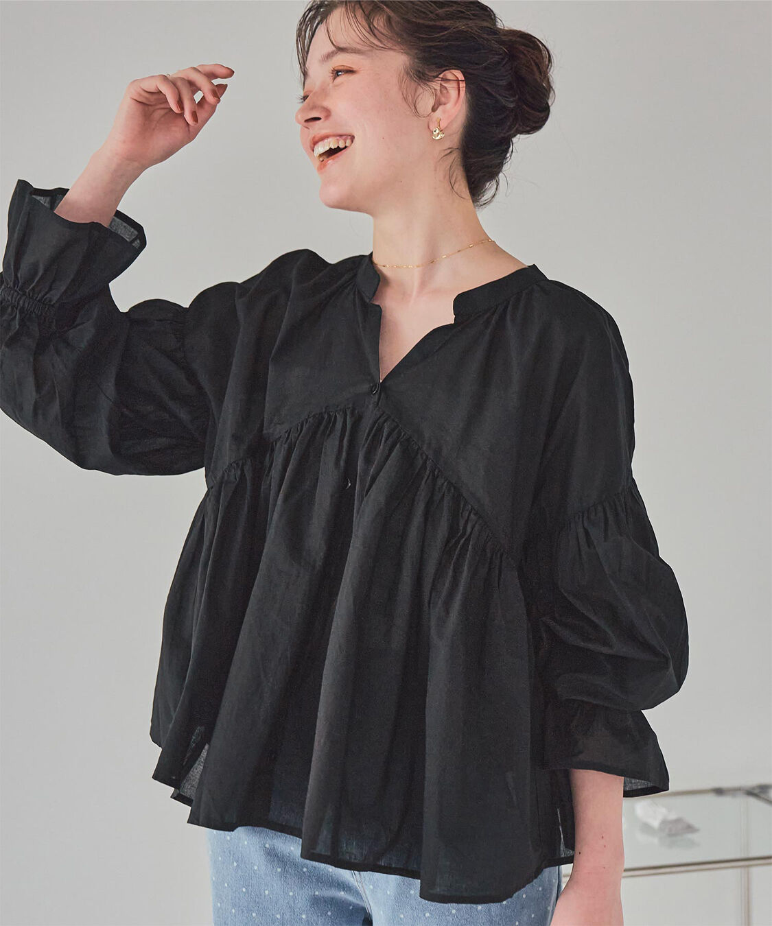 titivate「キャンディースリーブギャザーブラウス」|シャツ・ブラウス|
