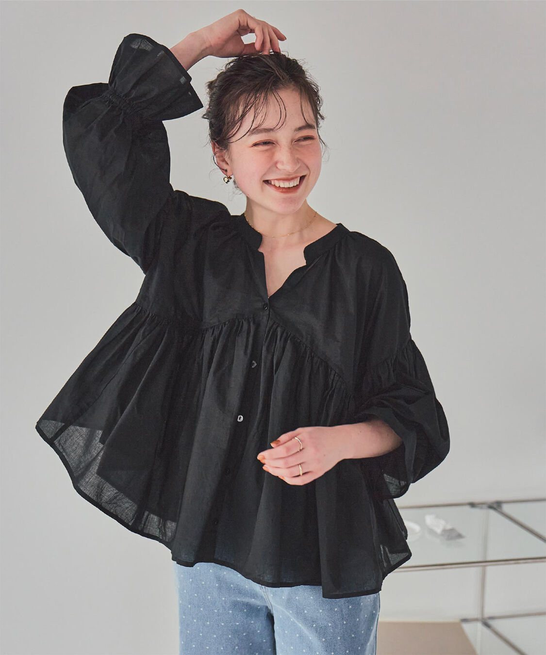 titivate「キャンディースリーブギャザーブラウス」|シャツ・ブラウス|