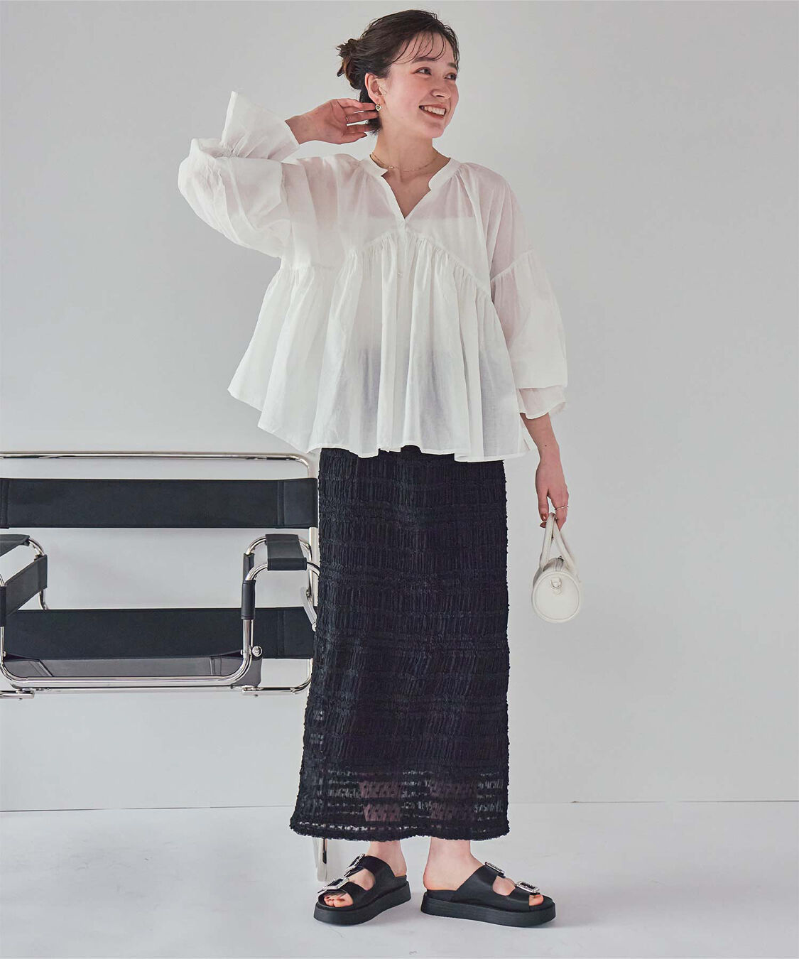 titivate「キャンディースリーブギャザーブラウス」|シャツ・ブラウス|