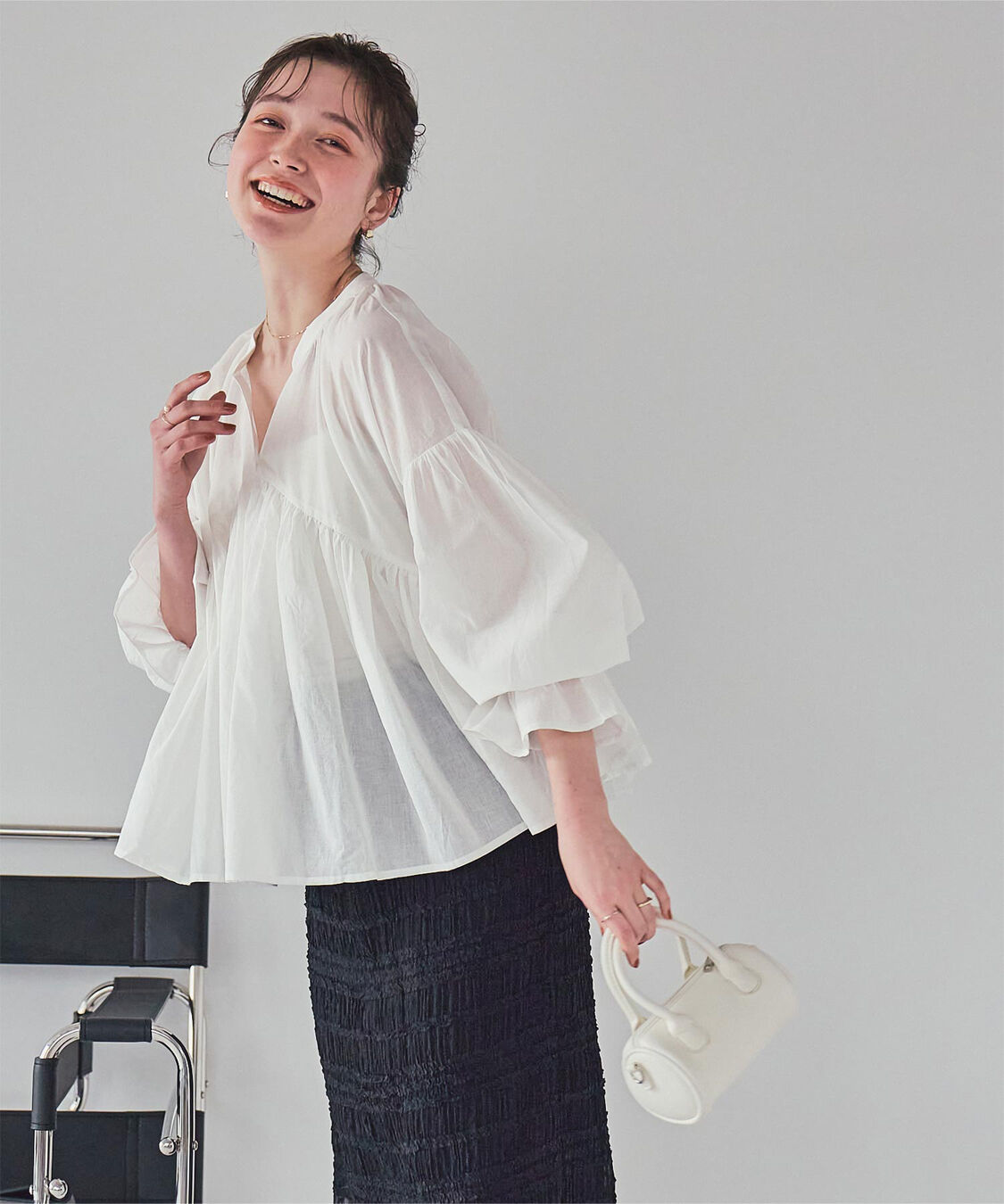 titivate「キャンディースリーブギャザーブラウス」|シャツ・ブラウス|