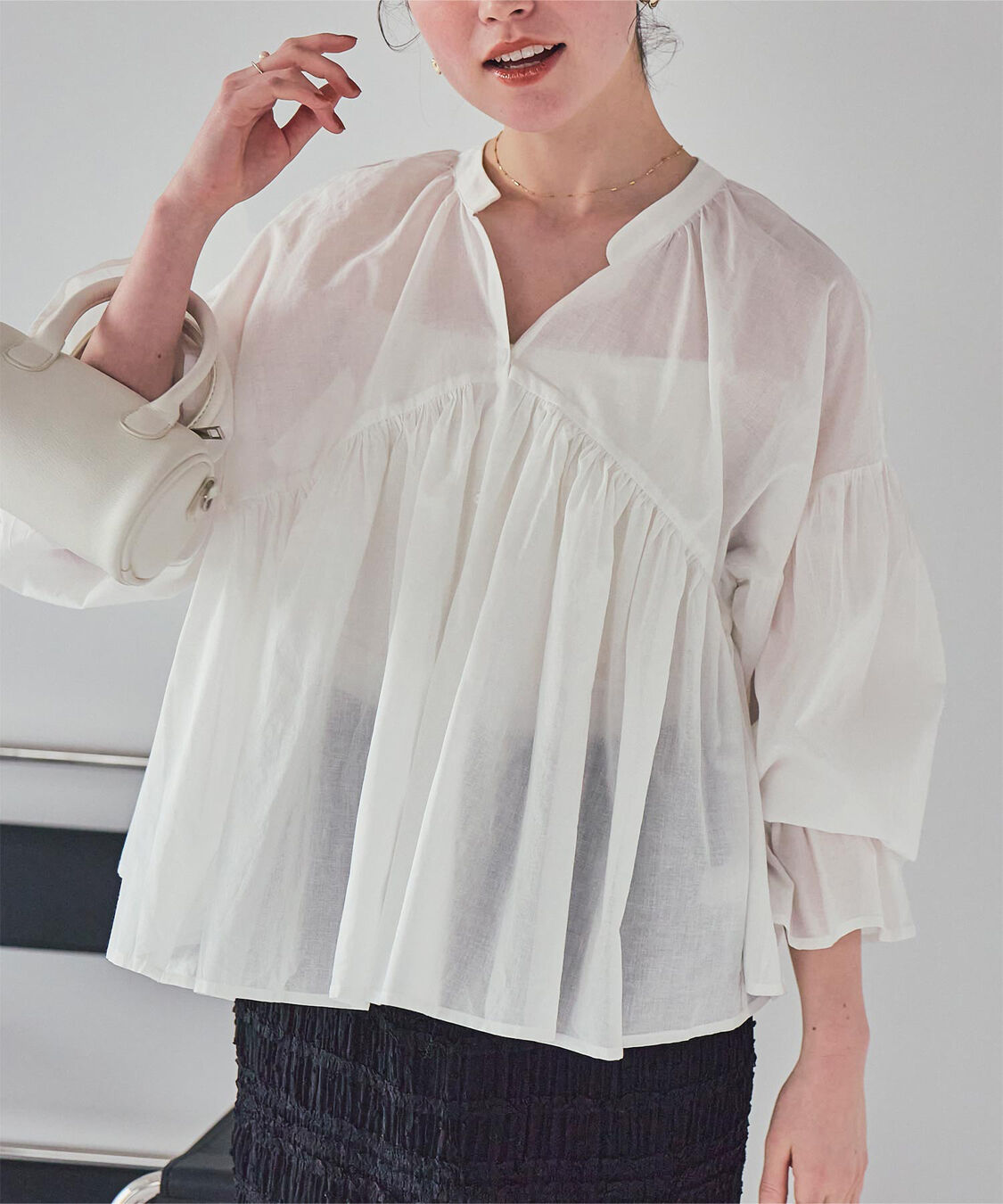 titivate「キャンディースリーブギャザーブラウス」|シャツ・ブラウス|