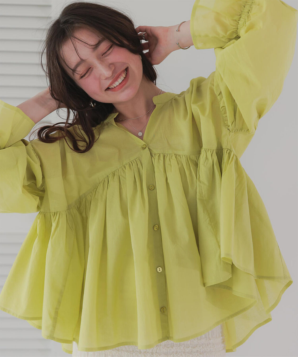 titivate「キャンディースリーブギャザーブラウス」|シャツ・ブラウス|