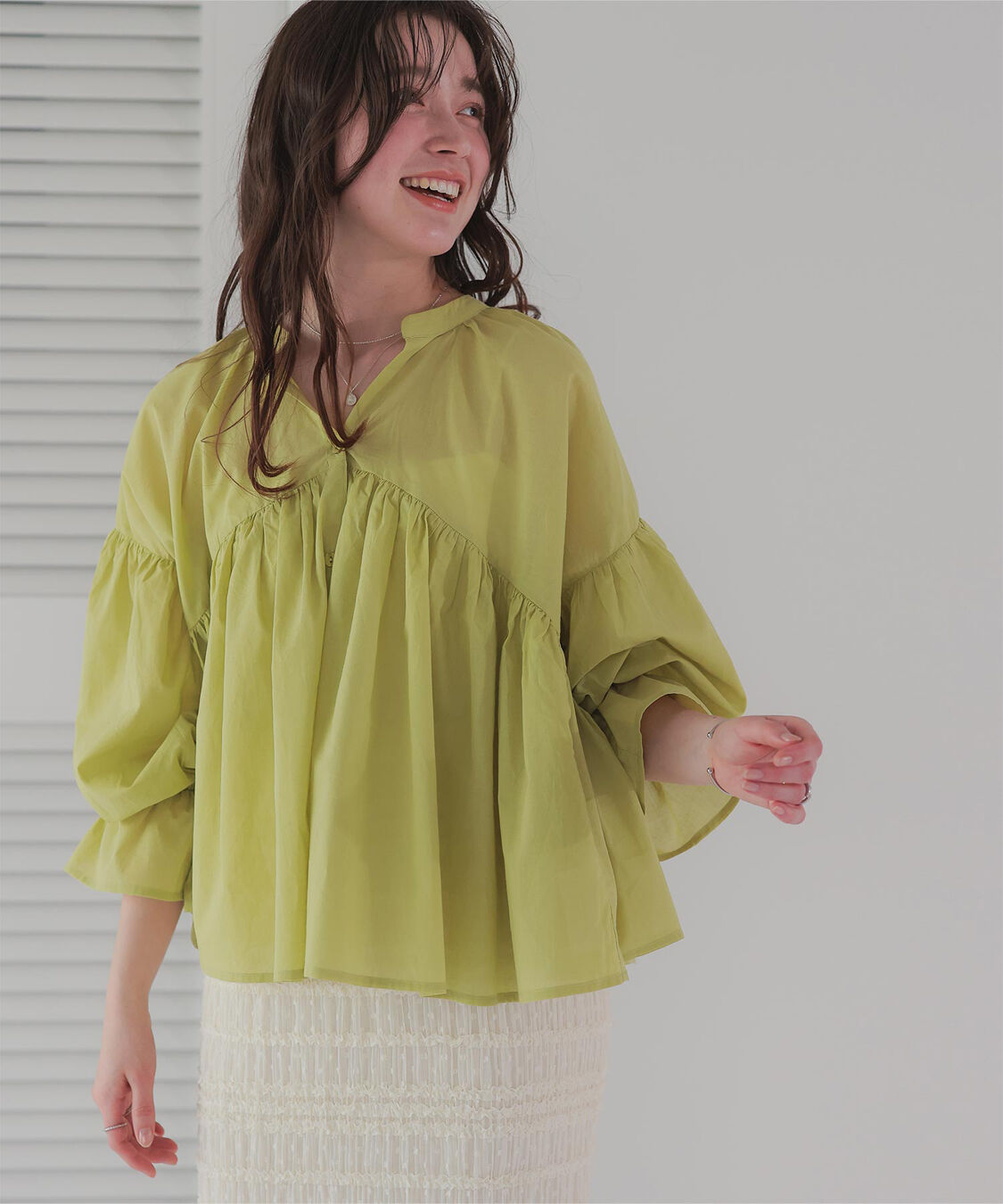 titivate「キャンディースリーブギャザーブラウス」|シャツ・ブラウス|