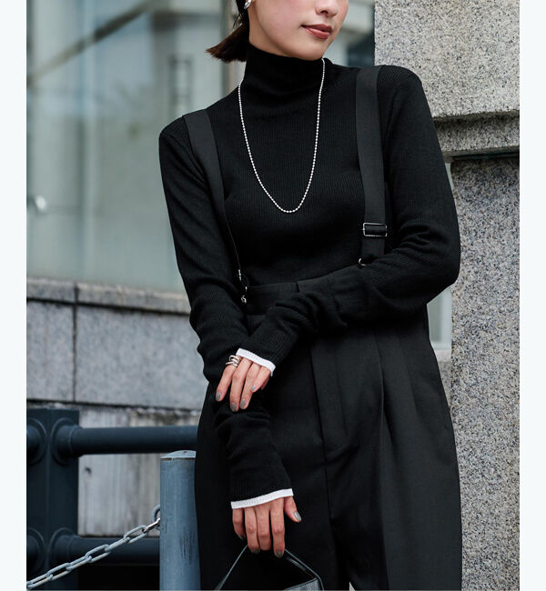 ur's「ウールブレンドロングスリーブハイネックリブニット」|ニット・セーター|