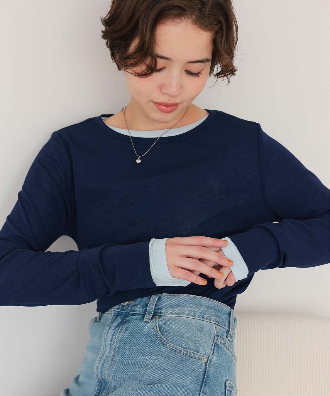 titivate「シアーカットソーロングスリーブトップス」|Tシャツ・カットソー|