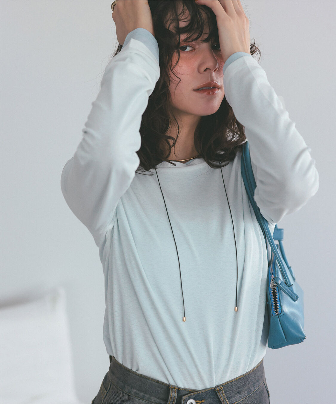 titivate「シアーカットソーロングスリーブトップス」|Tシャツ・カットソー|オフホワイト