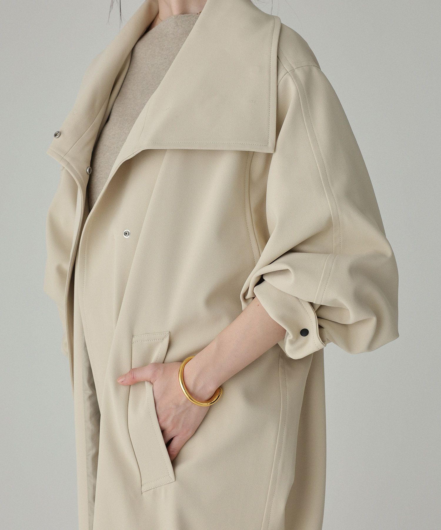 BABYLONE「【多機能素材】オーバーフォルムコート」|ステンカラーコート|