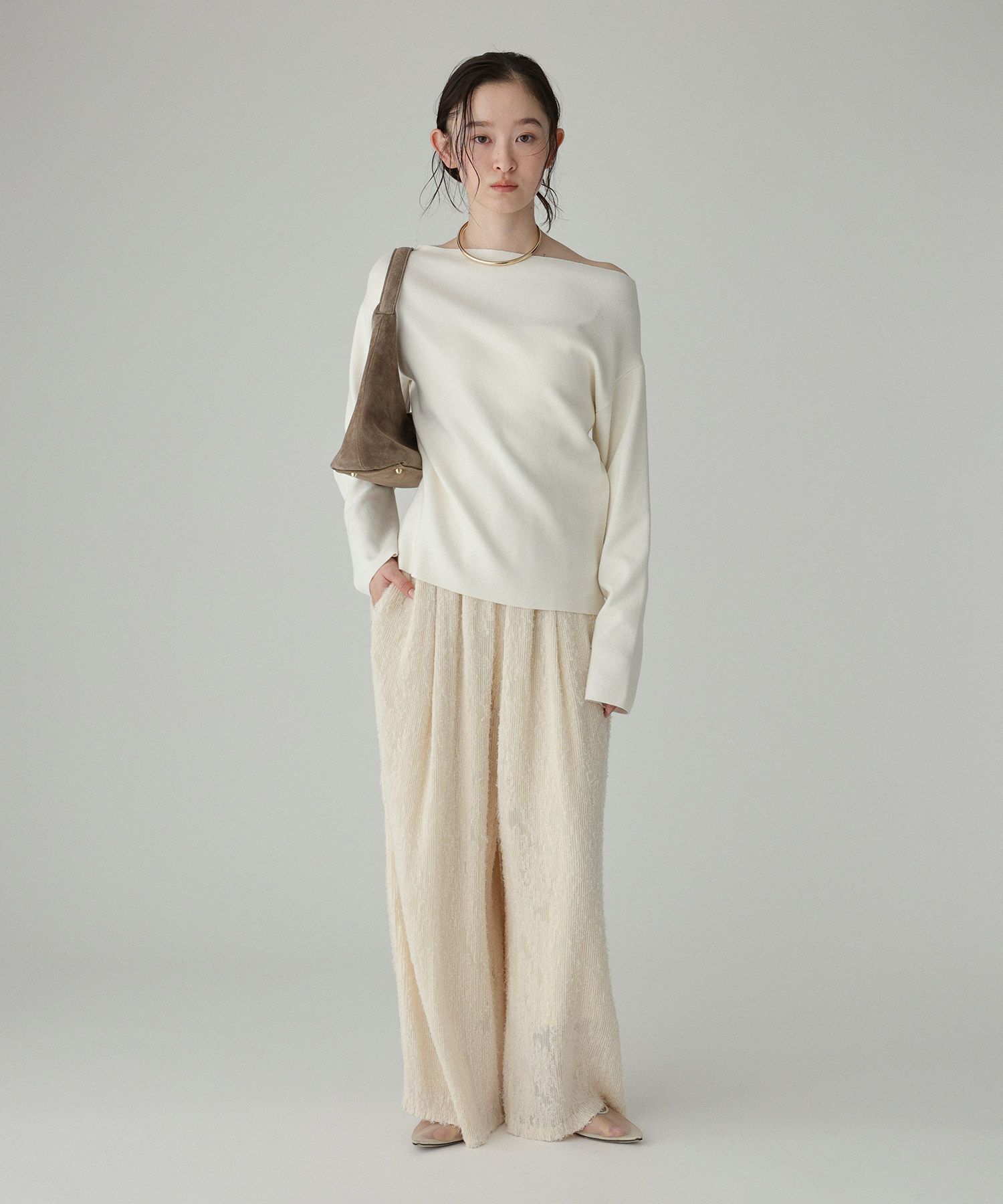 BABYLONE「COWOオフショルプルオーバー」|ニット・セーター|