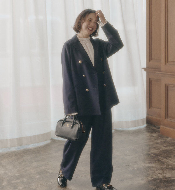  「TRツータックスラックスパンツ」|その他|ネイビー