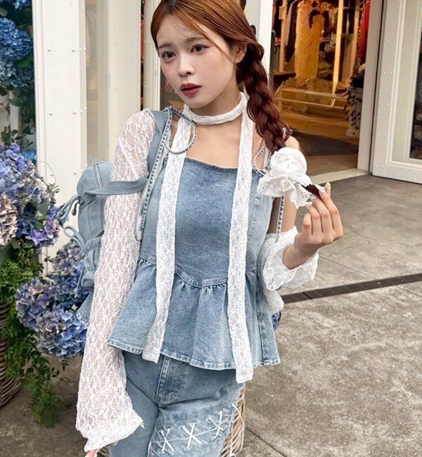  「【お揃いcollection】レースパーカー」|プルオーバー|