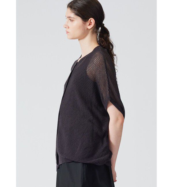 mizuiro ind「mizuiro ind メッシュコクーンワイドカーディガン」|カーディガン|