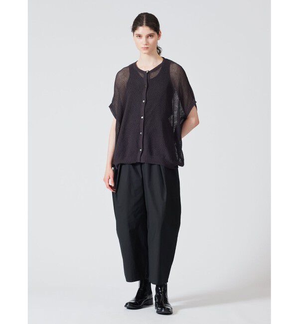 mizuiro ind「mizuiro ind メッシュコクーンワイドカーディガン」|カーディガン|