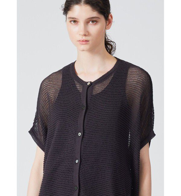 mizuiro ind「mizuiro ind メッシュコクーンワイドカーディガン」|カーディガン|