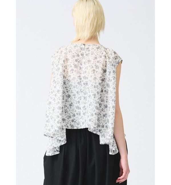 mizuiro ind「mizuiro ind スモールフラワーノースリーブフレアプルオーバー」|Tシャツ・カットソー|