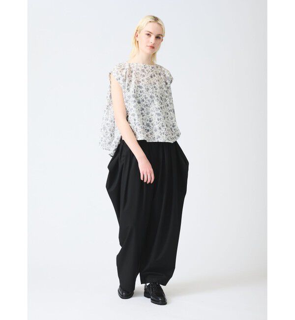 mizuiro ind「mizuiro ind スモールフラワーノースリーブフレアプルオーバー」|Tシャツ・カットソー|