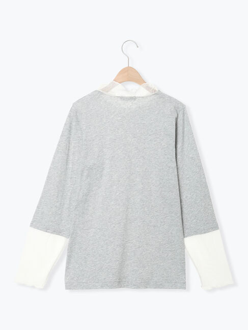 Samansa Mos2「ドットチュール切り替えカットソー」|Tシャツ・カットソー|