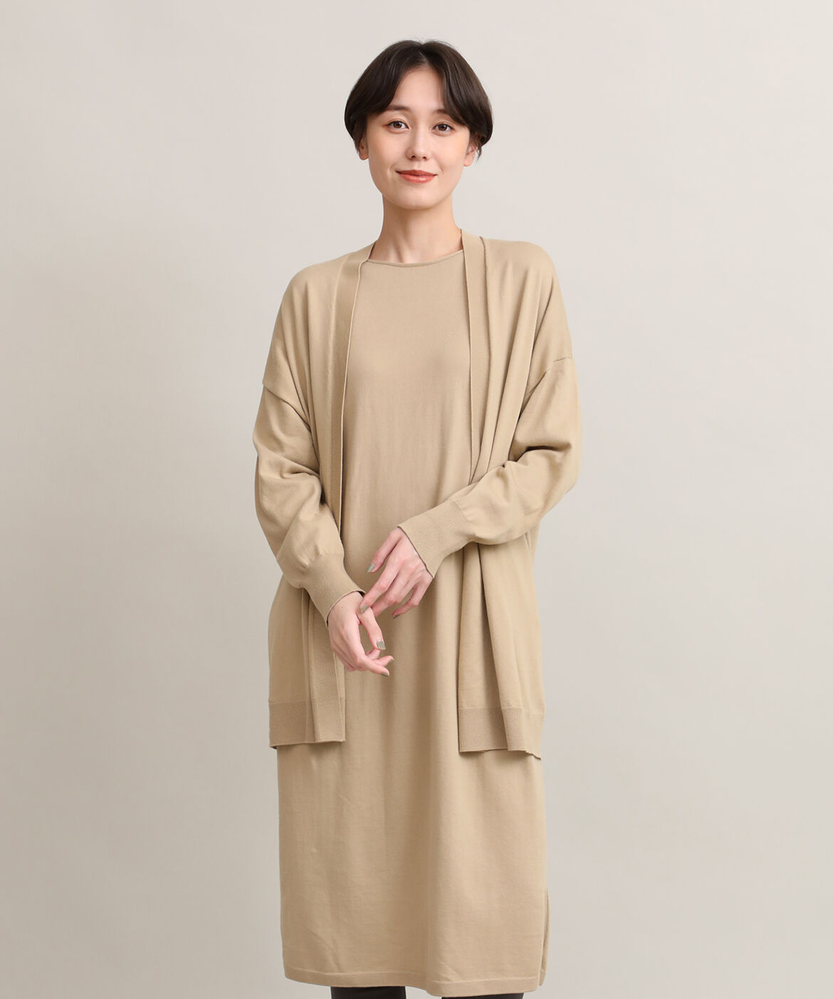 I.T.'S international「着流しロングカーディガン《オーガニックコットン》」|カーディガン|モカチャ3