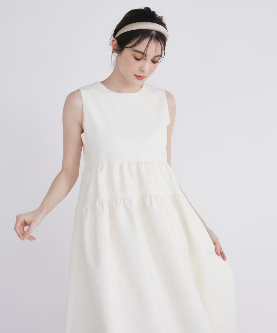 Maglie le cassetto「フラワージャガードティアードワンピース《M Maglie le cassetto》」|ワンピース|