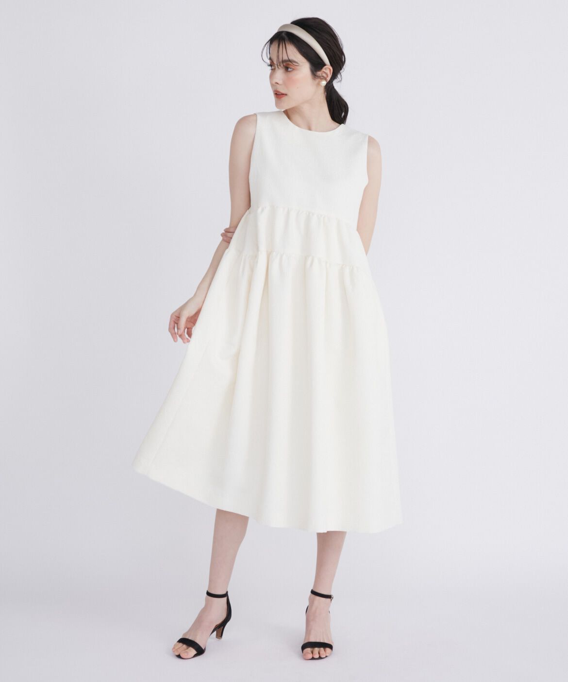 Maglie le cassetto「フラワージャガードティアードワンピース《M Maglie le cassetto》」|ワンピース|