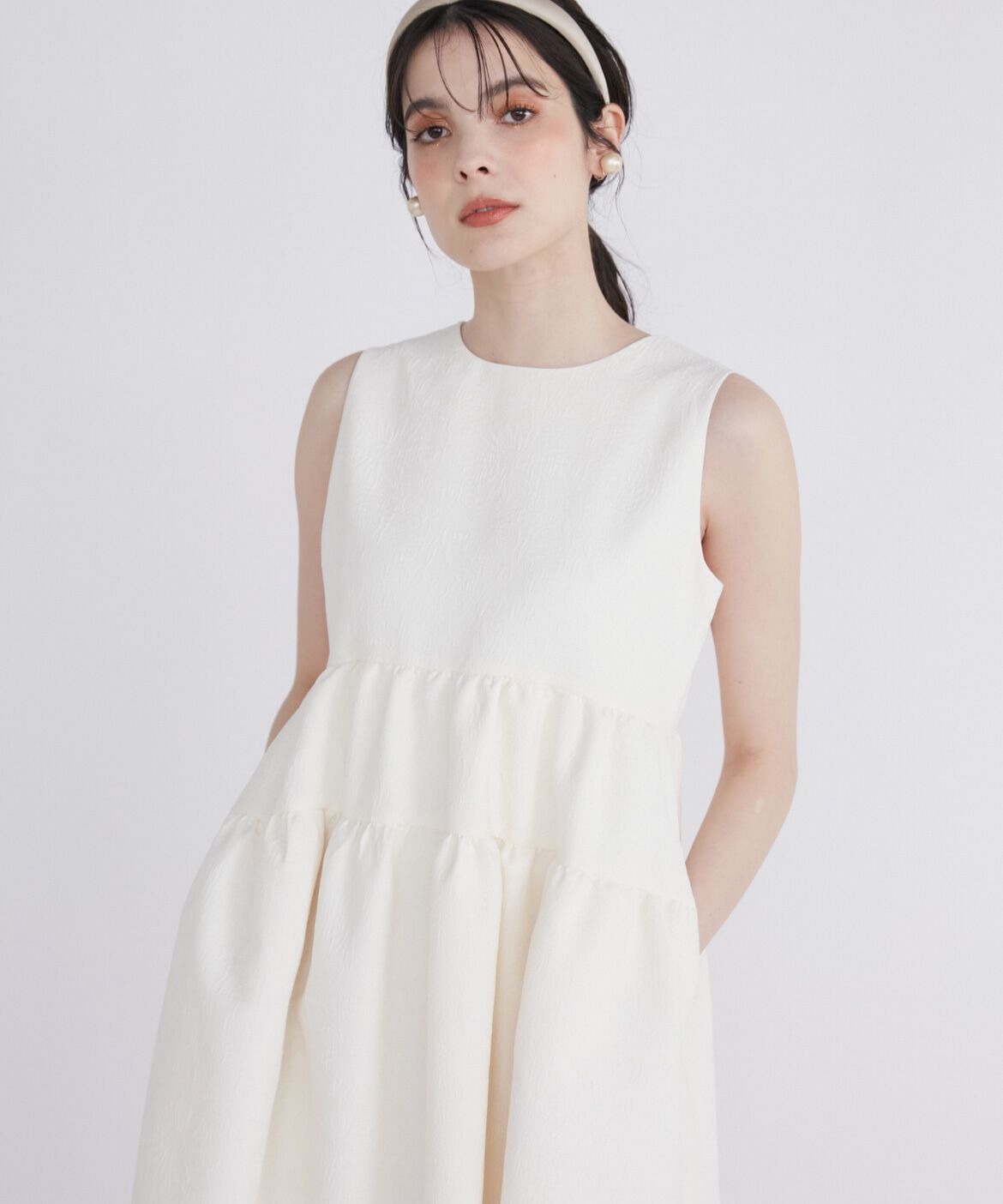 Maglie le cassetto「フラワージャガードティアードワンピース《M Maglie le cassetto》」|ワンピース|