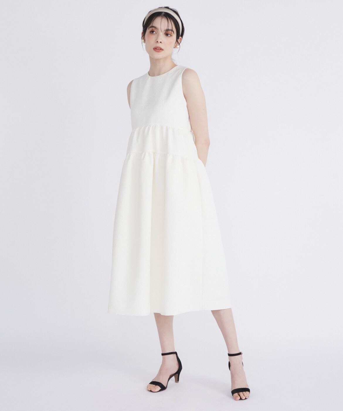 Maglie le cassetto「フラワージャガードティアードワンピース《M Maglie le cassetto》」|ワンピース|