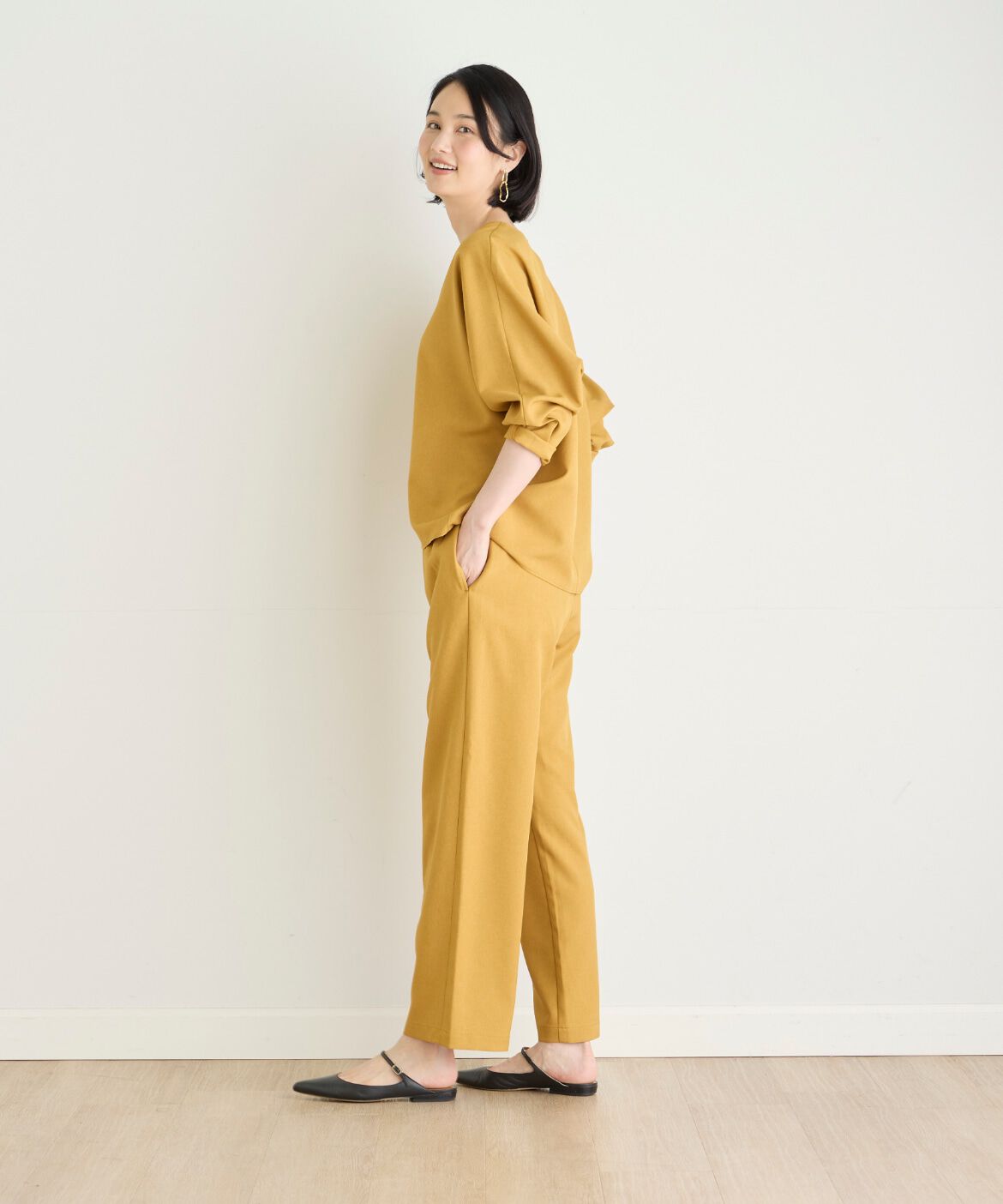 7-IDconcept.「《大きいサイズ》メランジツイルイージーパンツ」|その他|