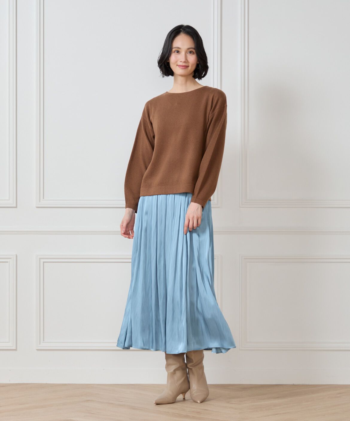 7-IDconcept.「《大きいサイズ》ウールブレンドクルーネックニット」|ニット・セーター|