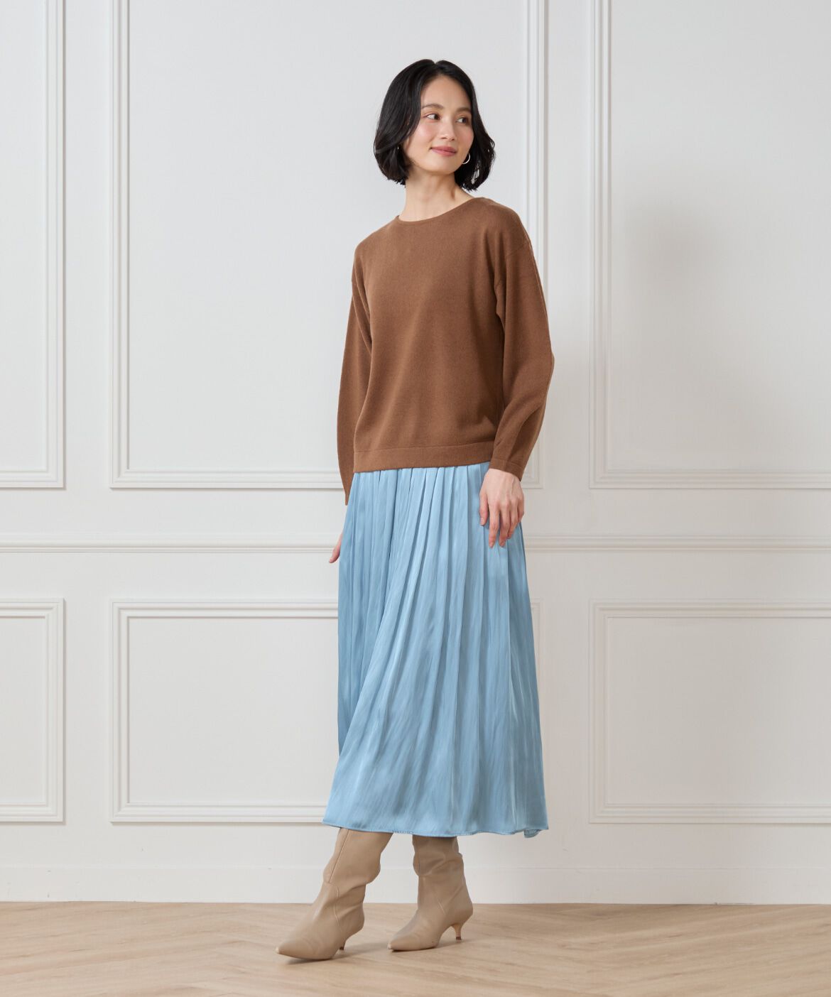 7-IDconcept.「《大きいサイズ》ウールブレンドクルーネックニット」|ニット・セーター|