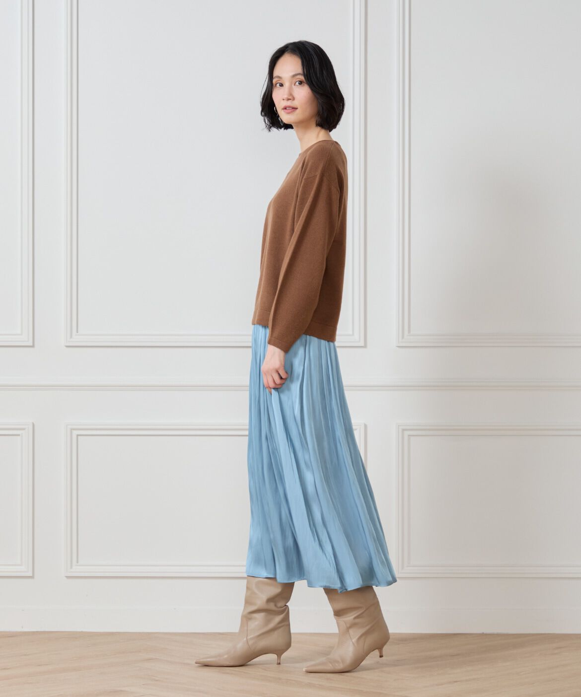 7-IDconcept.「《大きいサイズ》ウールブレンドクルーネックニット」|ニット・セーター|