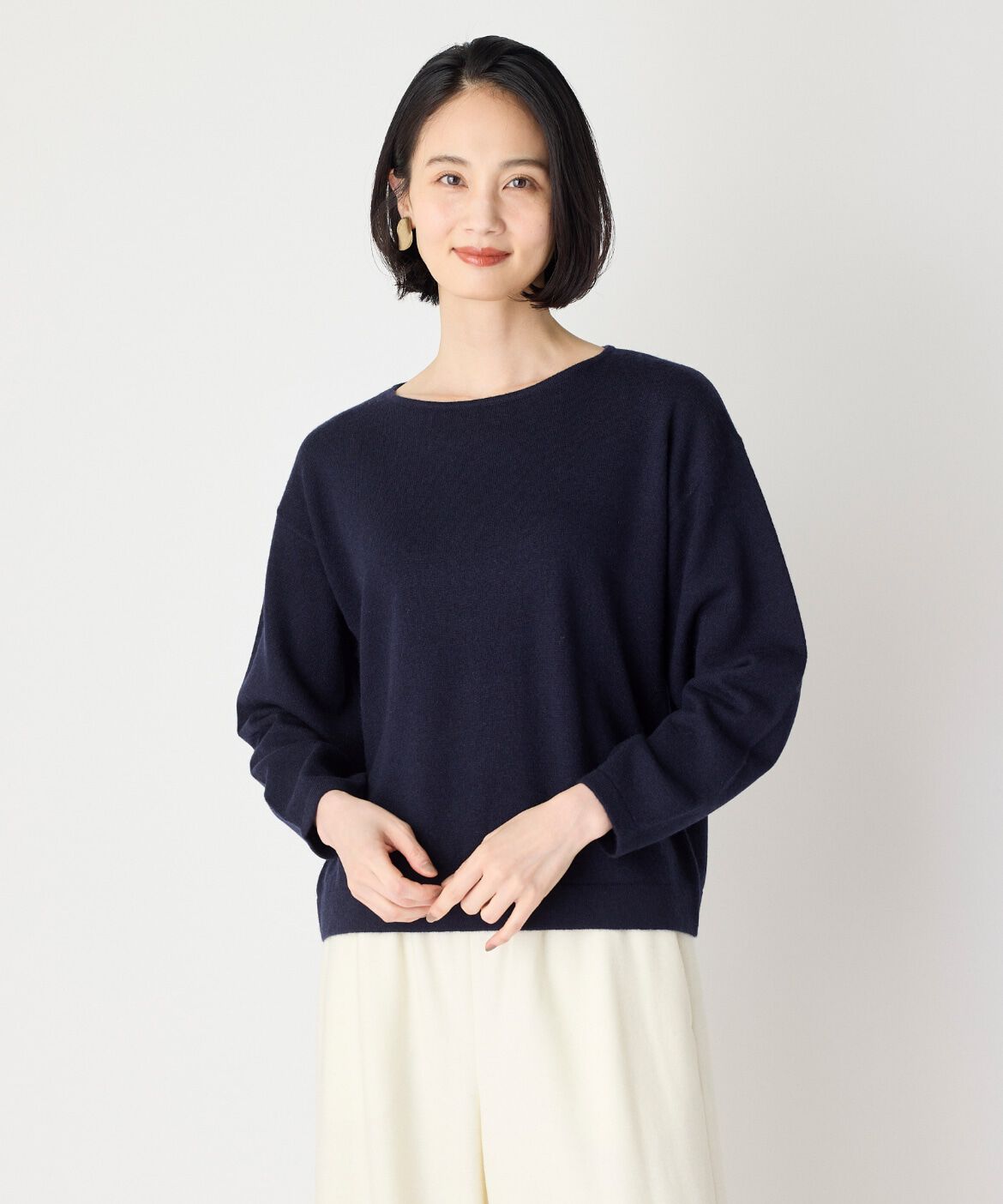 7-IDconcept.「《大きいサイズ》ウールブレンドクルーネックニット」|ニット・セーター|