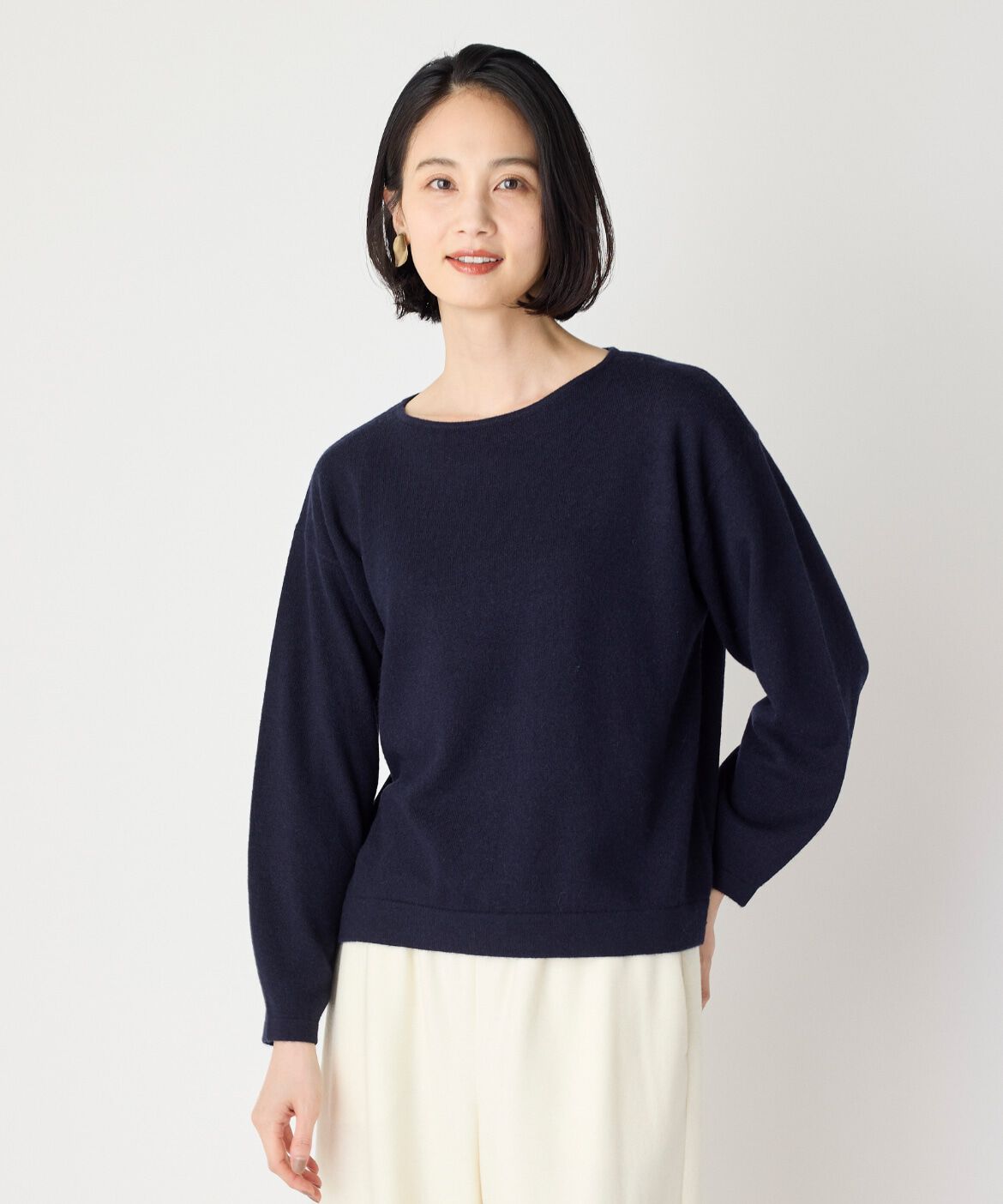 7-IDconcept.「《大きいサイズ》ウールブレンドクルーネックニット」|ニット・セーター|