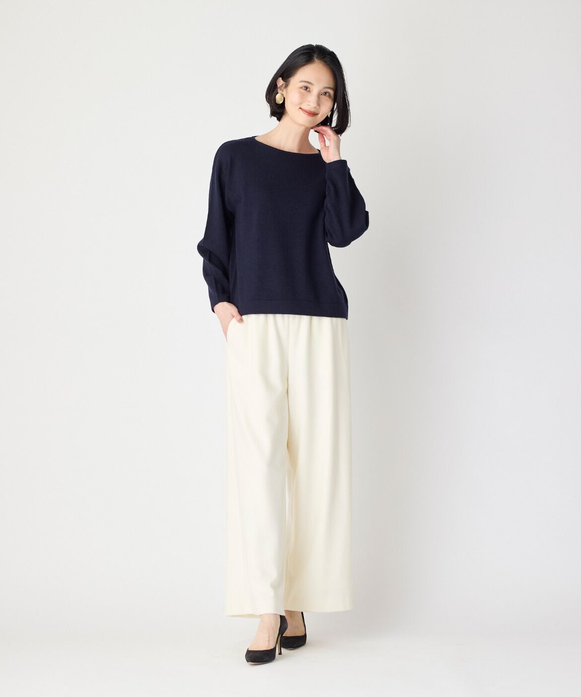 7-IDconcept.「《大きいサイズ》ウールブレンドクルーネックニット」|ニット・セーター|