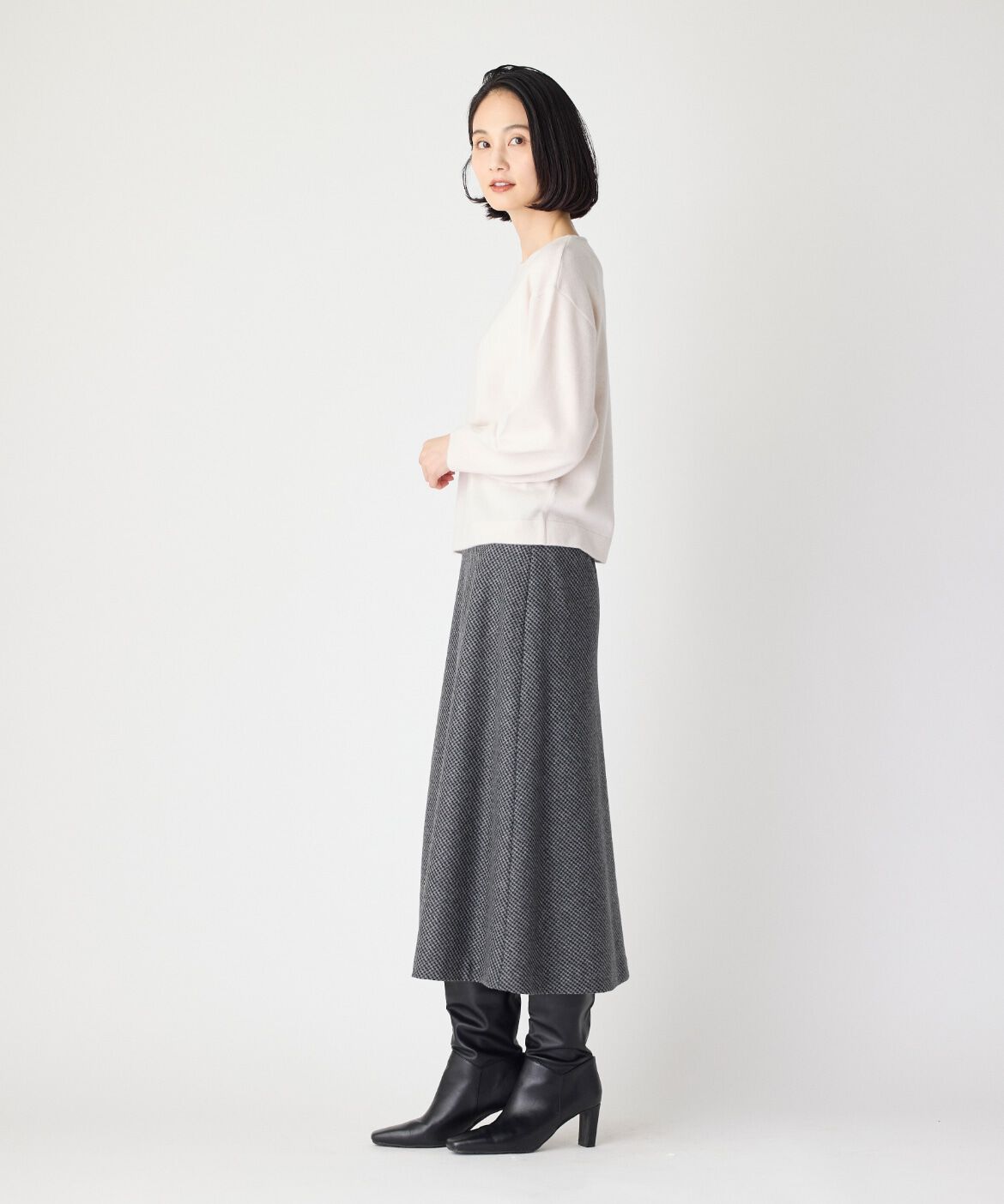 7-IDconcept.「《大きいサイズ》ウールブレンドクルーネックニット」|ニット・セーター|