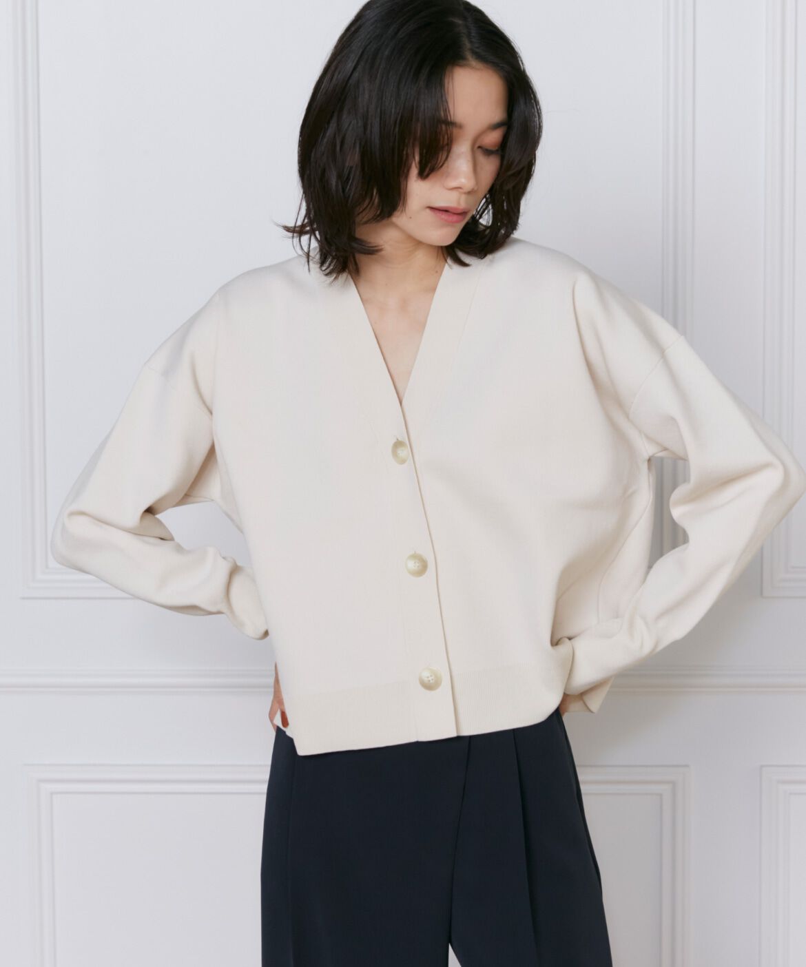 INED「スムースカーディガン　」|カーディガン|ベージュ2