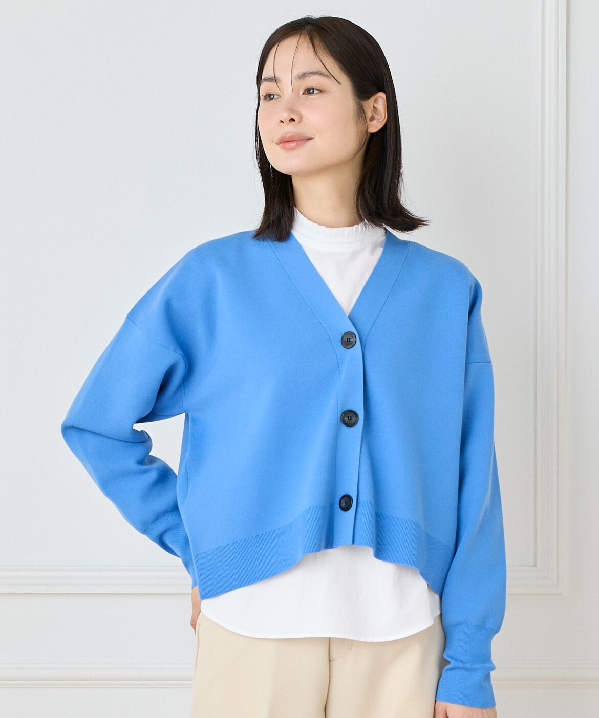 INED「スムースカーディガン　」|カーディガン|ブルー1