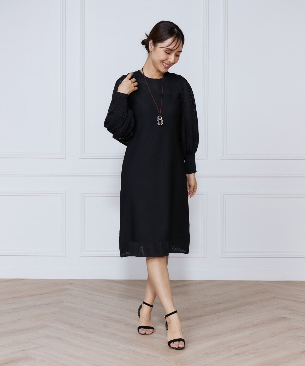 ef-de Black「ハートアイレットニットボレロ」|カーディガン|