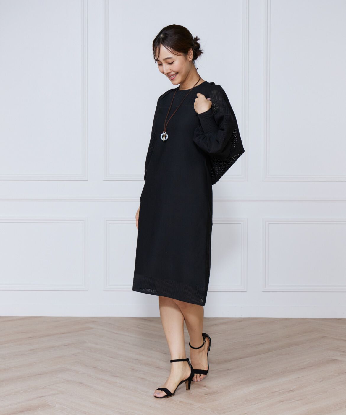 ef-de Black「ハートアイレットニットボレロ」|カーディガン|