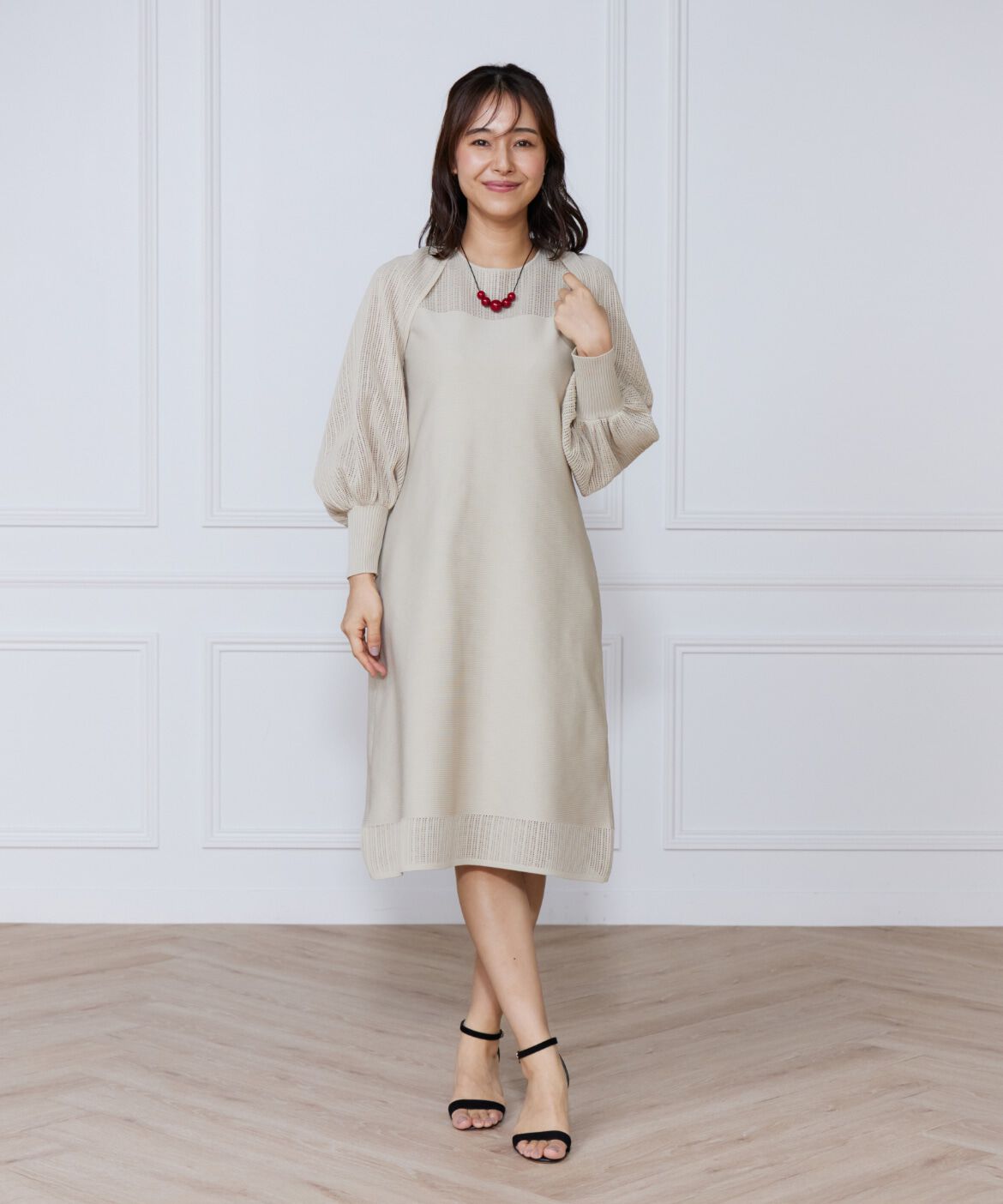 ef-de Black「ハートアイレットニットボレロ」|カーディガン|