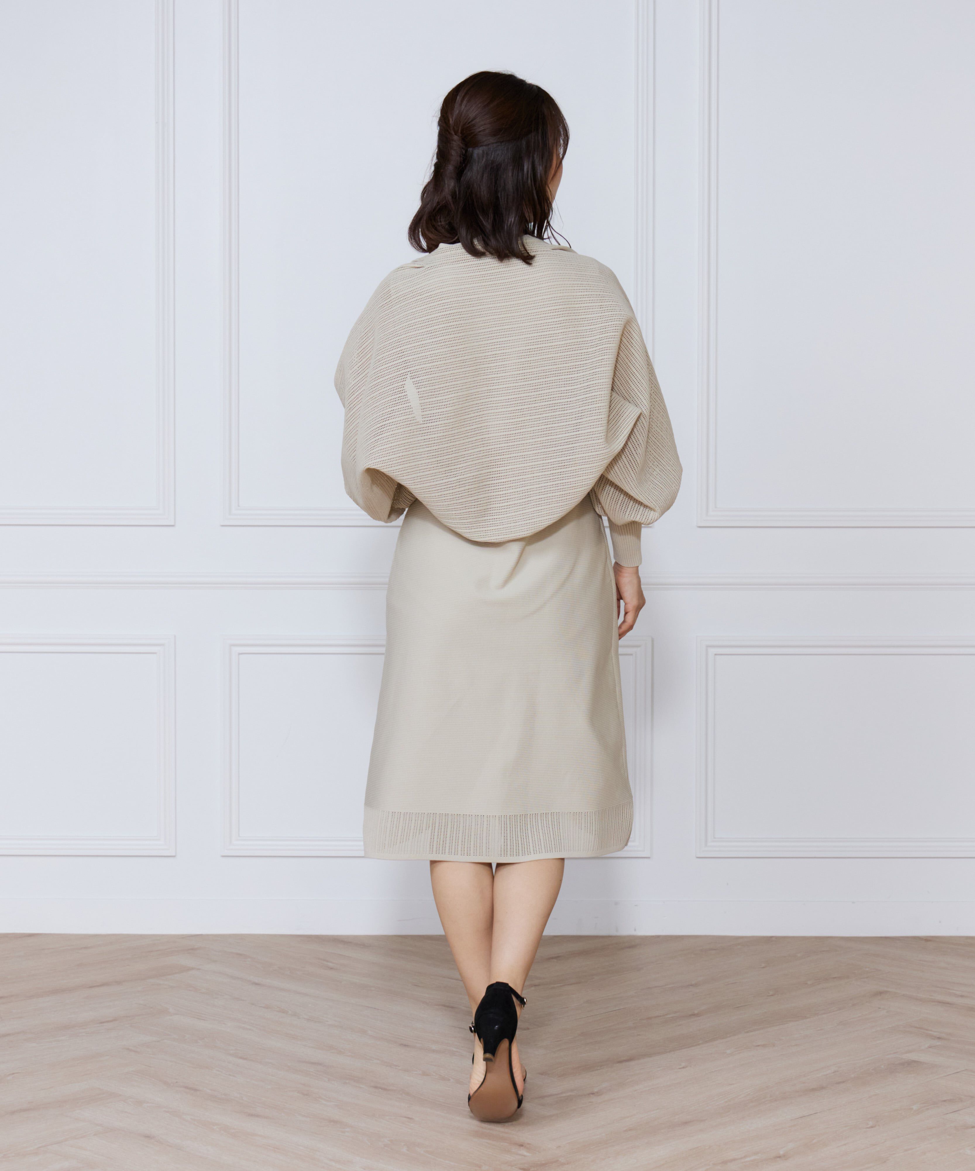 ef-de Black「ハートアイレットニットボレロ」|カーディガン|