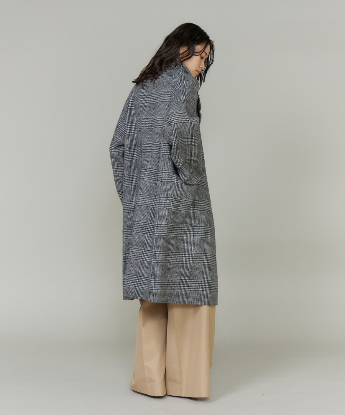 INED「《大きいサイズ》スタンドカラーコート　」|ステンカラーコート|