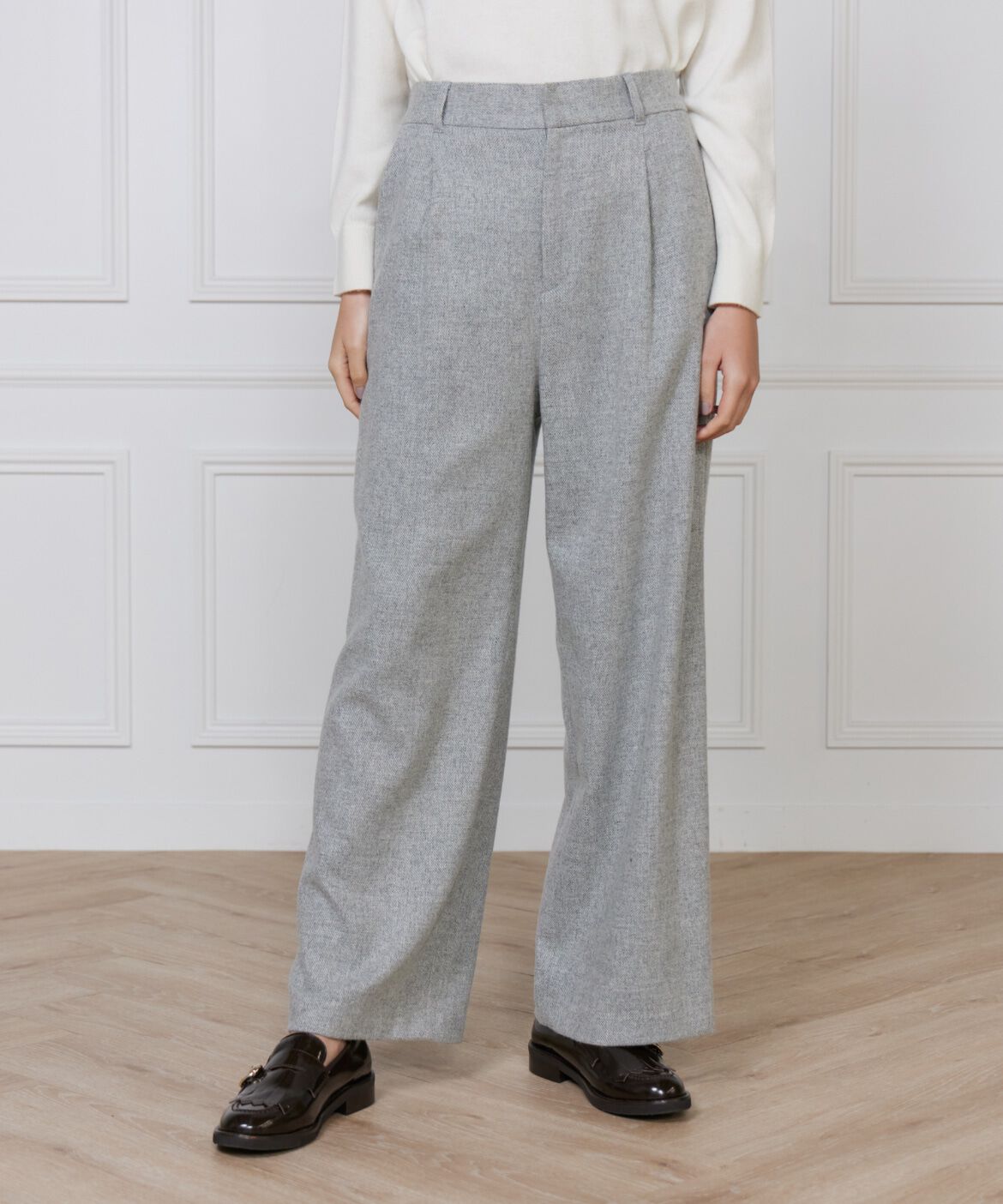 DAY by DAY it&rsquo;s international「メランジツイルワンタックストレートパンツ」|スラックス|