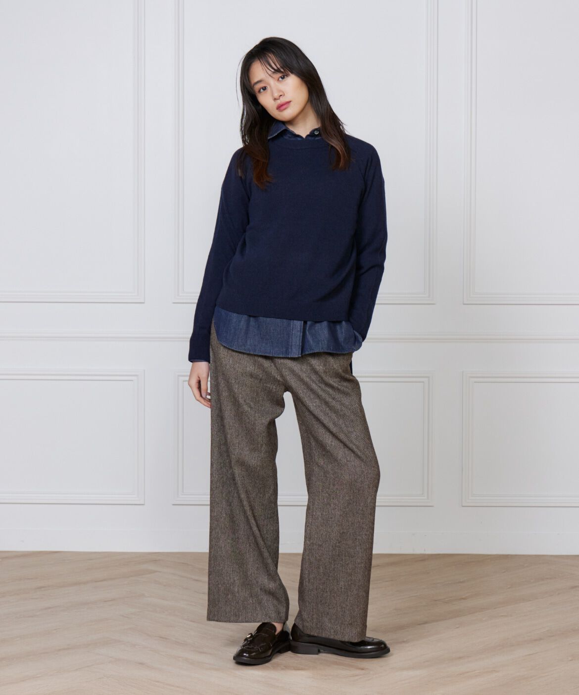 DAY by DAY it&rsquo;s international「メランジツイルワンタックストレートパンツ」|スラックス|