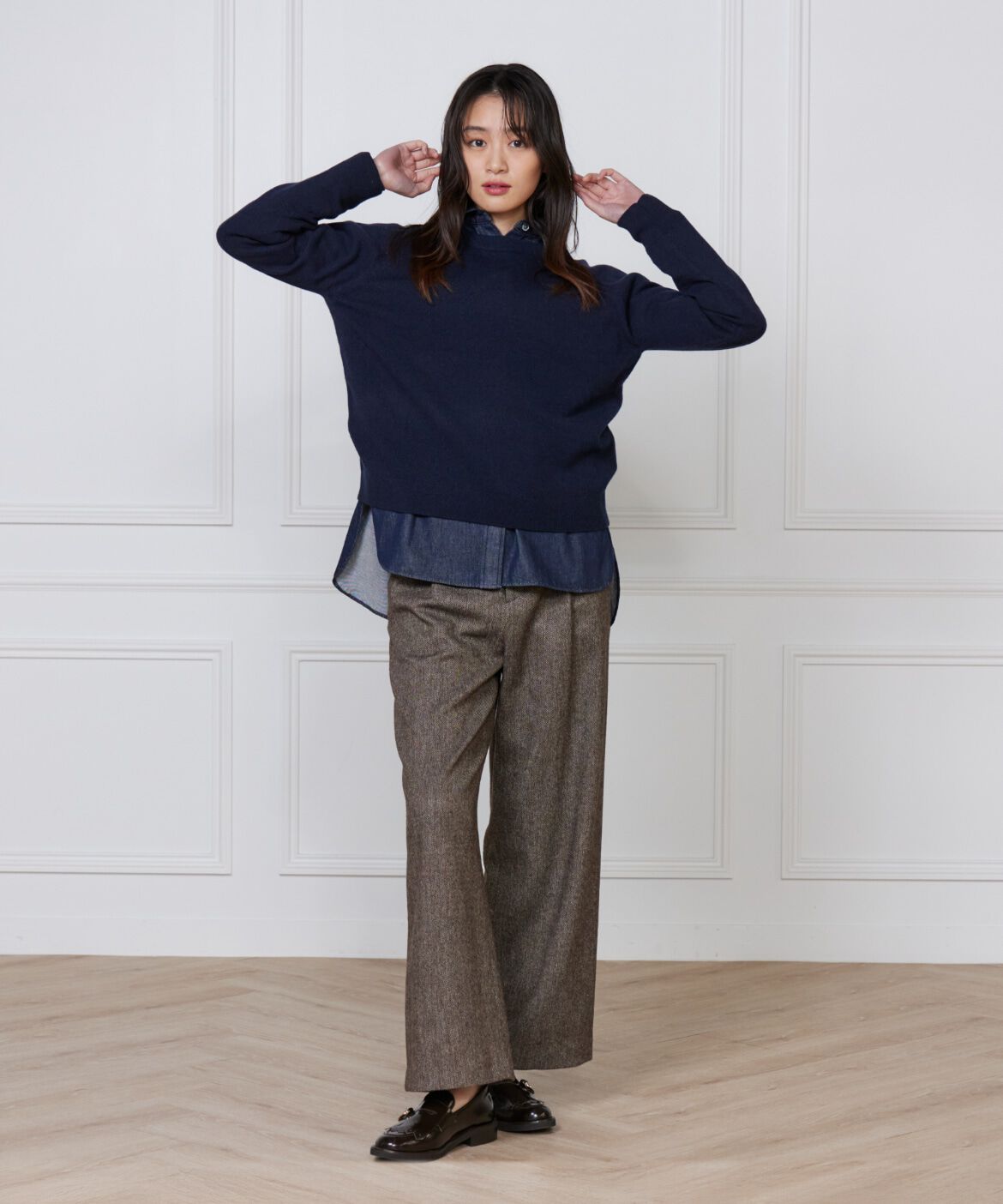 DAY by DAY it&rsquo;s international「メランジツイルワンタックストレートパンツ」|スラックス|