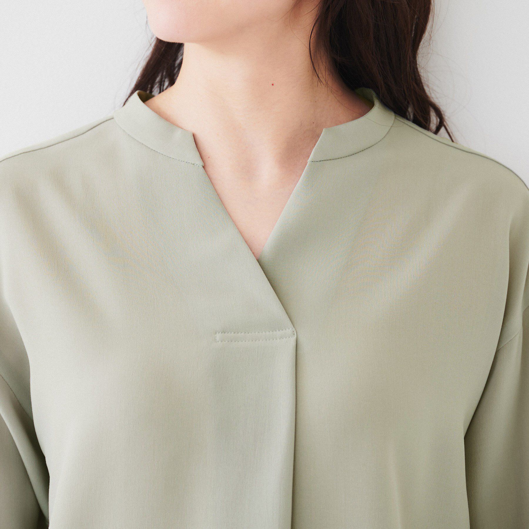 UNTITLED「【体型カバー/オンオフ使える】梳毛調ボイルシャツ」|シャツ・ブラウス|