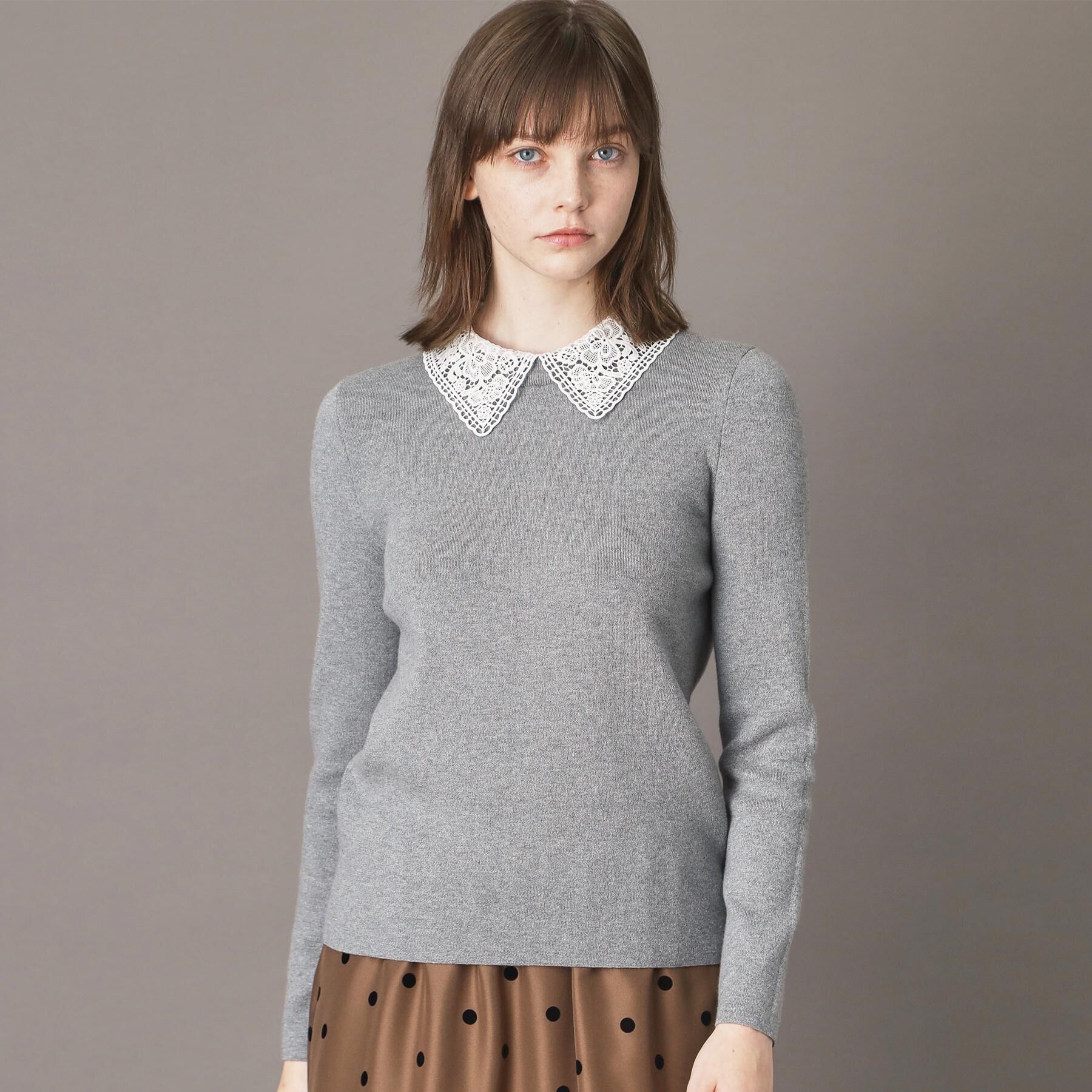 DRESSTERIOR「2WAYレースカラーニット」|ニット・セーター|