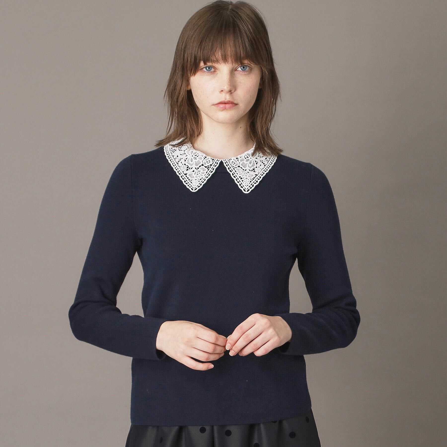 DRESSTERIOR「2WAYレースカラーニット」|ニット・セーター|