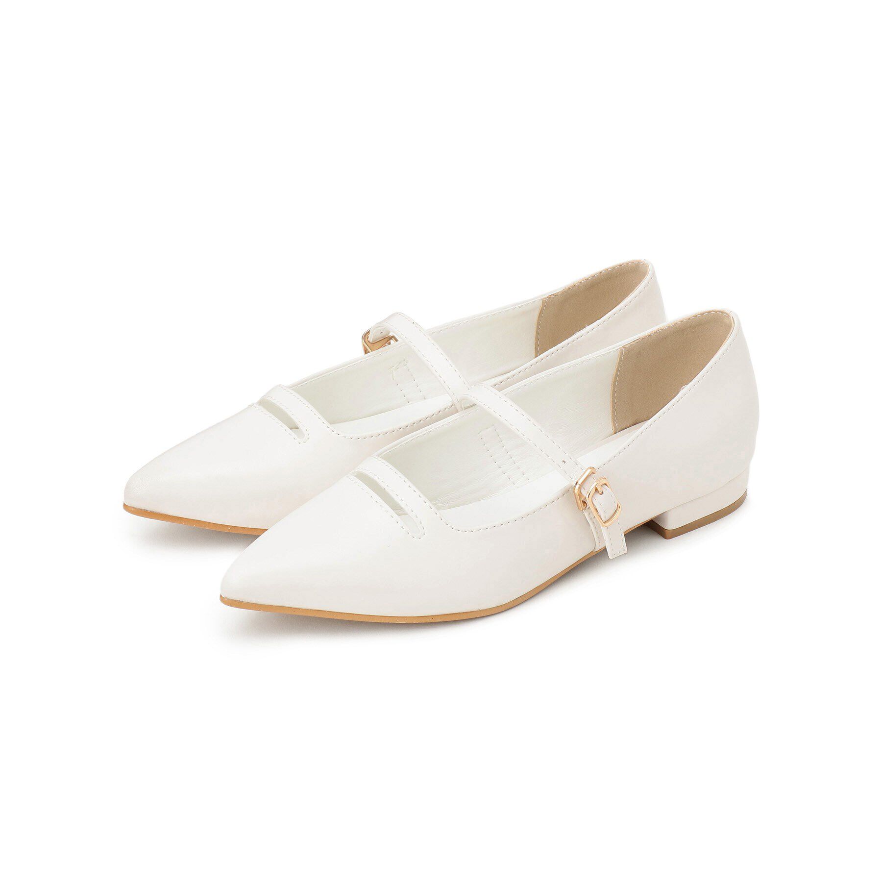 grove「【シャープなポインテッドトウ】スリットメリージェーンポインテッドトゥフラットパンプス」|その他|