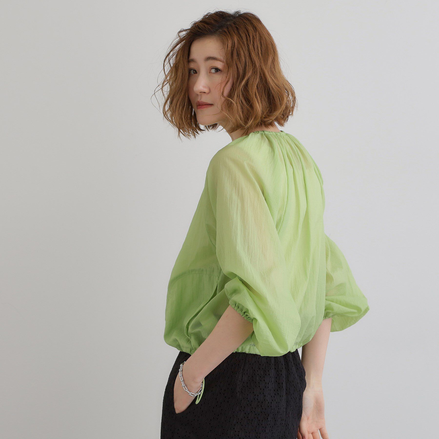 grove「【洗える】シアーナイロンギャザーブルゾン」|ブルゾン・スタジャン|