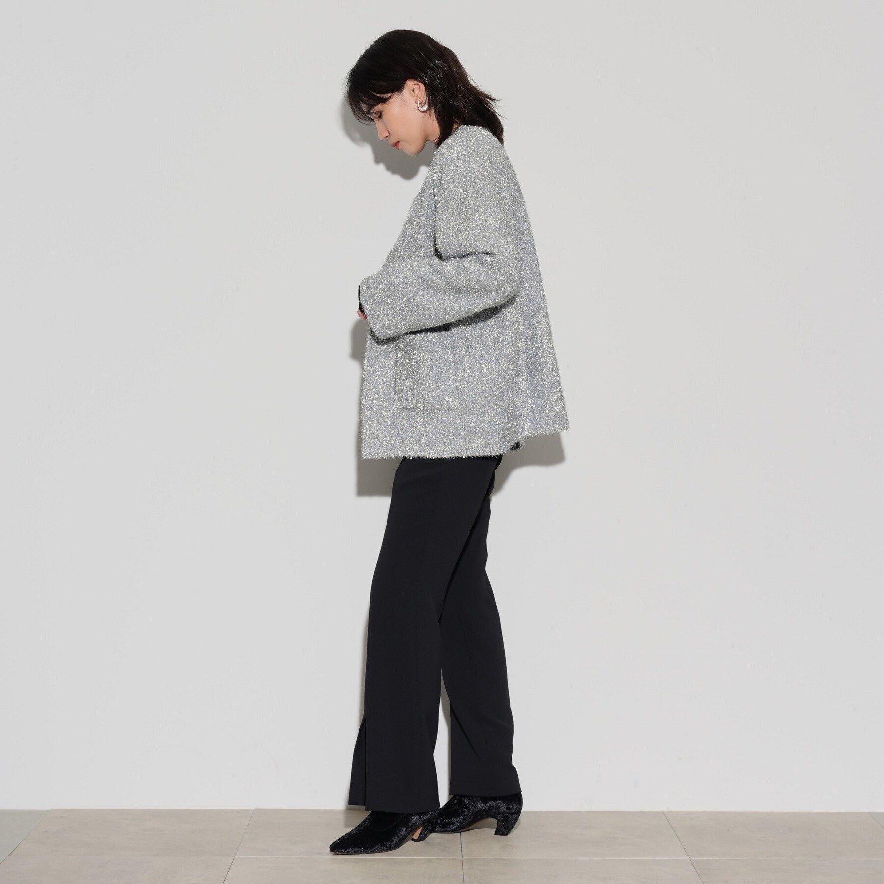 GALLEST「メタリックフェザーカーディガン」|カーディガン|