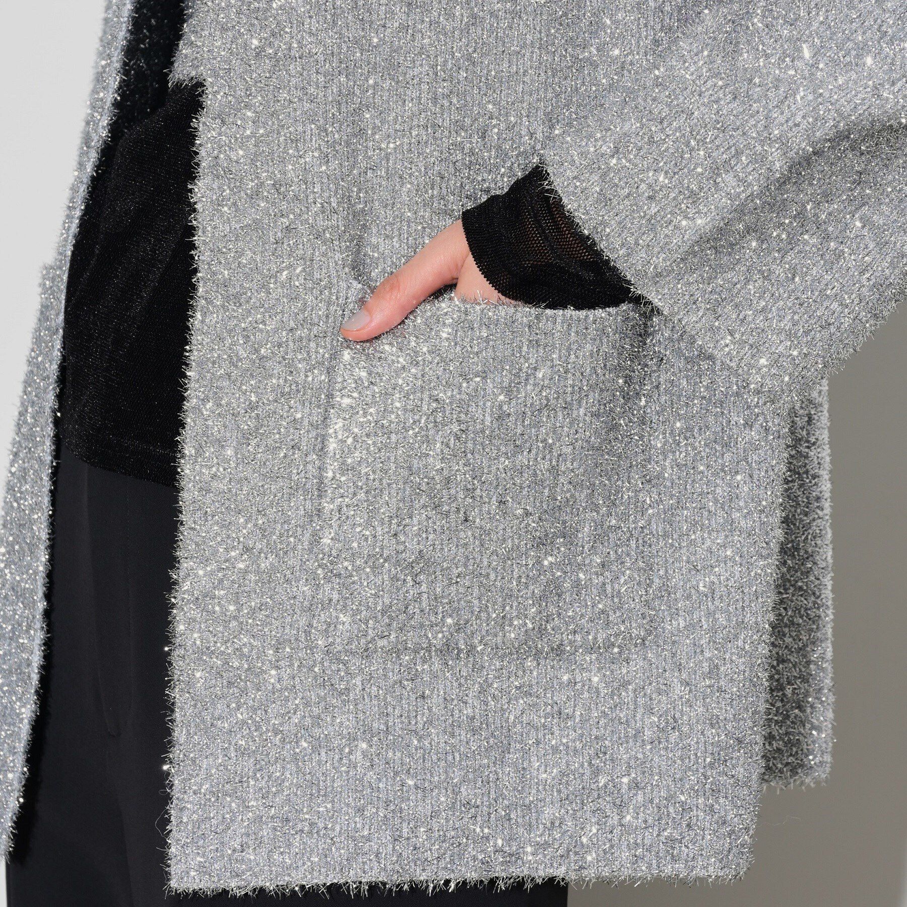 GALLEST「メタリックフェザーカーディガン」|カーディガン|